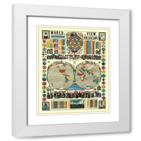 Human Race Female Costumes World - Fanning White Modern Wood Framed Art Print with Double Matting by Fanning