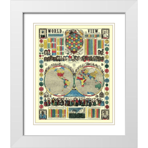 Human Race Female Costumes World - Fanning White Modern Wood Framed Art Print with Double Matting by Fanning