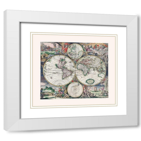 Western Eastern Hemispheres - Shagen White Modern Wood Framed Art Print with Double Matting by Shagen