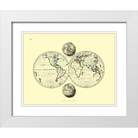 World - Patterson 1804 White Modern Wood Framed Art Print with Double Matting by Patterson