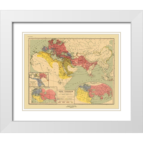 Ancient World - Kiepert White Modern Wood Framed Art Print with Double Matting by Kiepert