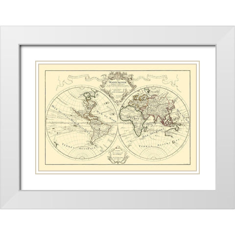 World Royal Academy Sciences - 1700 White Modern Wood Framed Art Print with Double Matting by Unknown