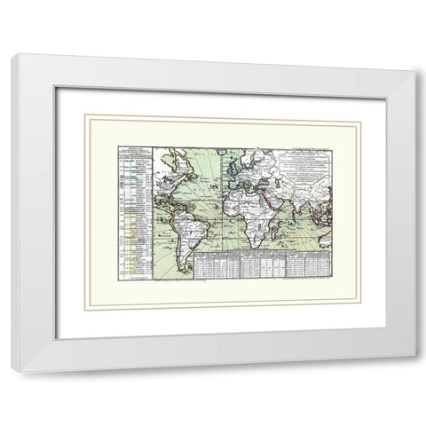World - 1740 White Modern Wood Framed Art Print with Double Matting by Unknown