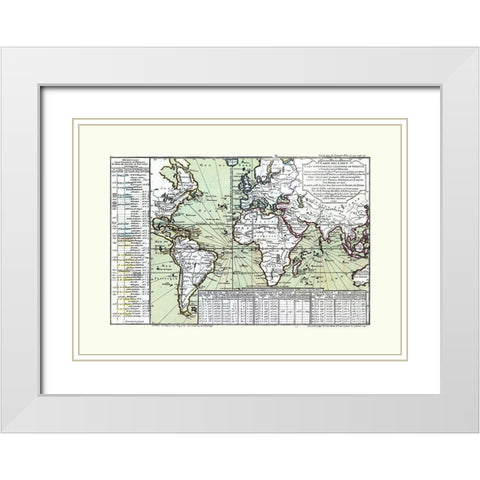 World - 1740 White Modern Wood Framed Art Print with Double Matting by Unknown