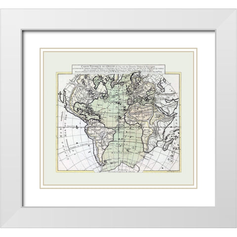 Physical World - 1757 White Modern Wood Framed Art Print with Double Matting by Unknown