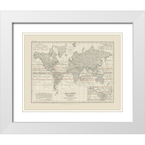 World Winds Navigation - Petermann White Modern Wood Framed Art Print with Double Matting by Petermann