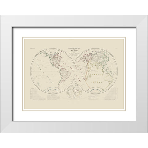Hydrographical World - Petermann White Modern Wood Framed Art Print with Double Matting by Petermann