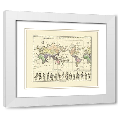 World People Clothing - Perthes 1848 White Modern Wood Framed Art Print with Double Matting by Perthes