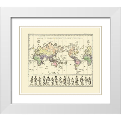 World People Clothing - Perthes 1848 White Modern Wood Framed Art Print with Double Matting by Perthes