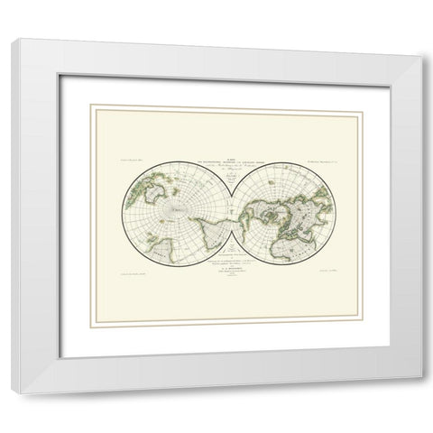 Magnetic Meridians Parallel Circuits White Modern Wood Framed Art Print with Double Matting by Duperrey