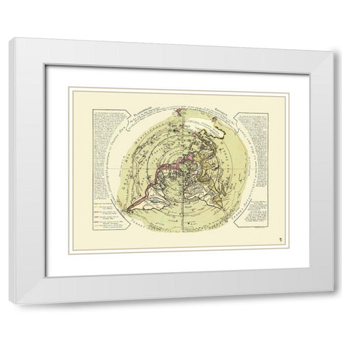 World Planisphere Physical - De Lisle 1756 White Modern Wood Framed Art Print with Double Matting by De L''isle