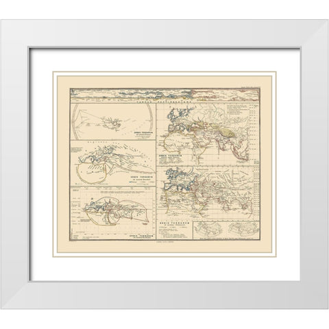 World as Known to Ancients - Perthes White Modern Wood Framed Art Print with Double Matting by Perthes