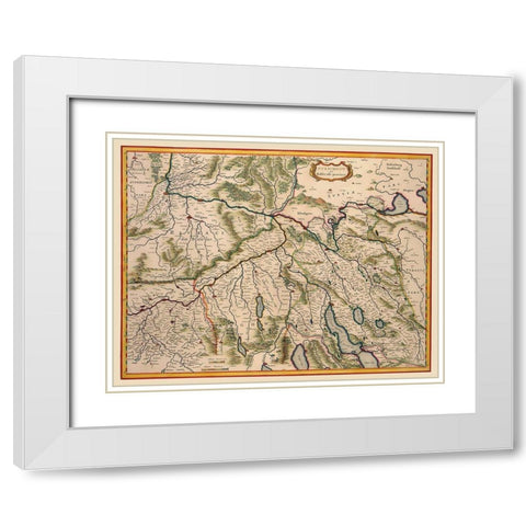 Zurich Region Switzerland - Blaeu 1635 White Modern Wood Framed Art Print with Double Matting by Blaeu