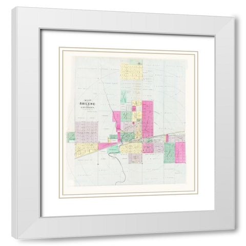 Abilene Kansas - Everts 1887 White Modern Wood Framed Art Print with Double Matting by Everts
