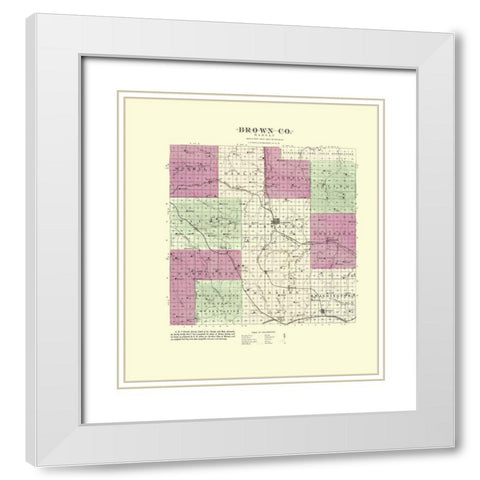 Brown Kansas - Everts 1887 White Modern Wood Framed Art Print with Double Matting by Everts