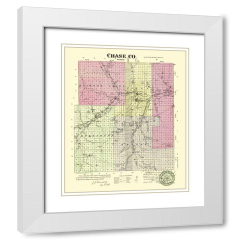 Chase Kansas - Everts 1887 White Modern Wood Framed Art Print with Double Matting by Everts
