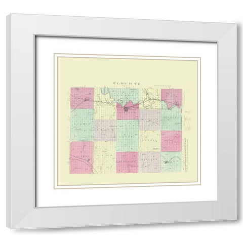 Cloud Kansas - Everts 1887 White Modern Wood Framed Art Print with Double Matting by Everts