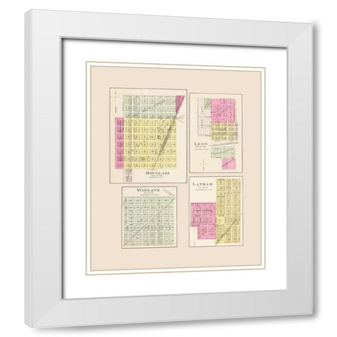 Douglass, Leon, Latham, Wingate Kansas White Modern Wood Framed Art Print with Double Matting by Everts