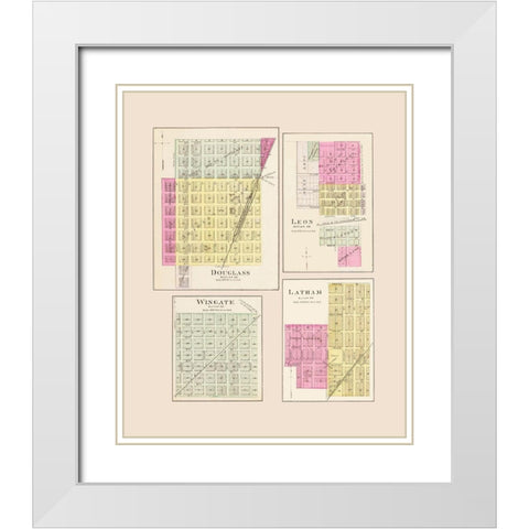 Douglass, Leon, Latham, Wingate Kansas White Modern Wood Framed Art Print with Double Matting by Everts