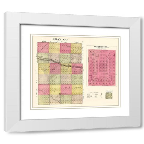 Gray Kansas - Everts 1887 White Modern Wood Framed Art Print with Double Matting by Everts