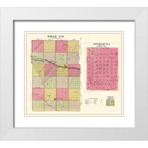 Gray Kansas - Everts 1887 White Modern Wood Framed Art Print with Double Matting by Everts