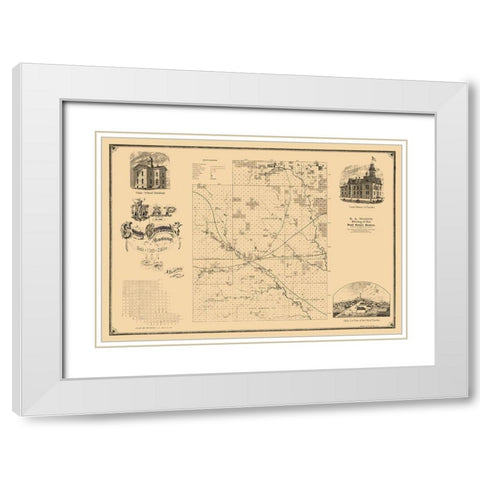 Greenwood County Kansas - Hoenscheidt 1877  White Modern Wood Framed Art Print with Double Matting by Hoenscheidt