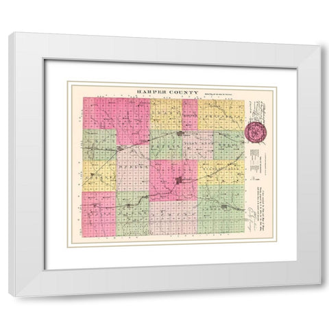 Harper Kansas - Everts 1887 White Modern Wood Framed Art Print with Double Matting by Everts