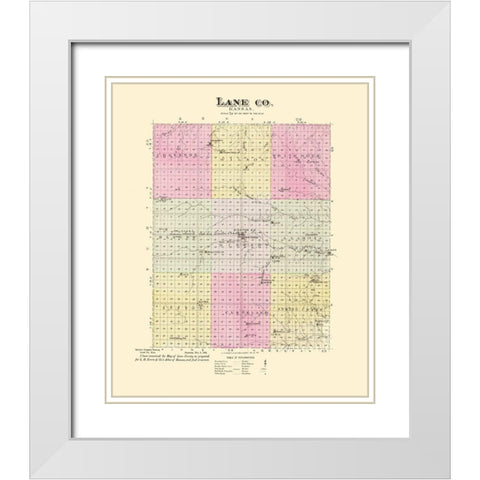 Lane Kansas - Everts 1887 White Modern Wood Framed Art Print with Double Matting by Everts