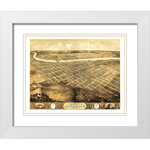 Lawrence Kansas - Ruger 1869  White Modern Wood Framed Art Print with Double Matting by Ruger
