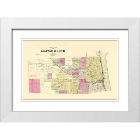 Leavenworth, North, 3 Of 3 Kansas Landowner White Modern Wood Framed Art Print with Double Matting by Everts