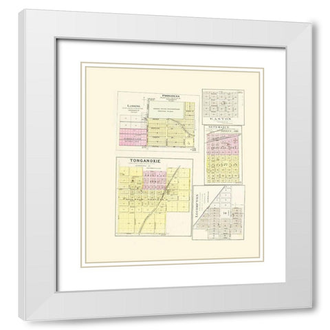 Lecompton, Lansing, Progress, Easton, Tonganoxie White Modern Wood Framed Art Print with Double Matting by Everts