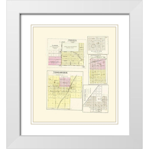 Lecompton, Lansing, Progress, Easton, Tonganoxie White Modern Wood Framed Art Print with Double Matting by Everts