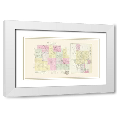 Morris Kansas - Everts 1887 White Modern Wood Framed Art Print with Double Matting by Everts
