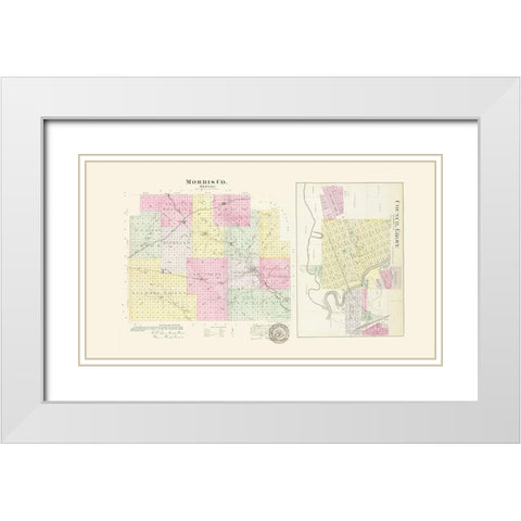 Morris Kansas - Everts 1887 White Modern Wood Framed Art Print with Double Matting by Everts