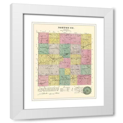 Norton Kansas - Everts 1887 White Modern Wood Framed Art Print with Double Matting by Everts