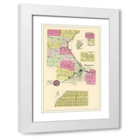 Riley Kansas - Everts 1887 White Modern Wood Framed Art Print with Double Matting by Everts