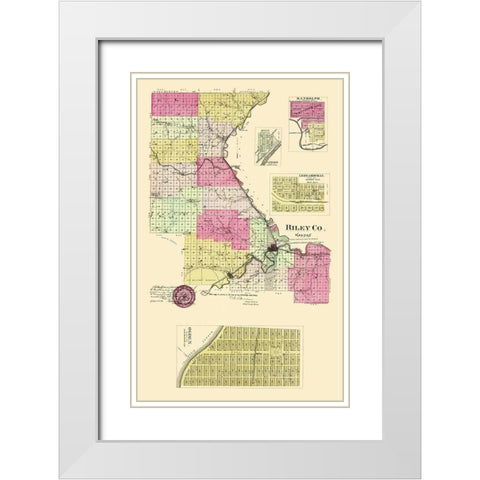 Riley Kansas - Everts 1887 White Modern Wood Framed Art Print with Double Matting by Everts