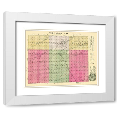Thomas Kansas - Everts 1887 White Modern Wood Framed Art Print with Double Matting by Everts