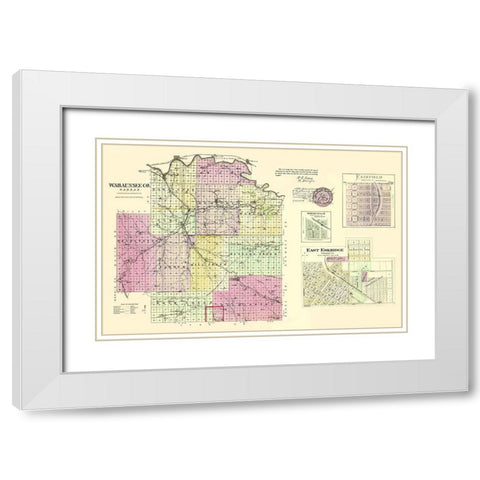 Wabaunsee Kansas - Everts 1887 White Modern Wood Framed Art Print with Double Matting by Everts