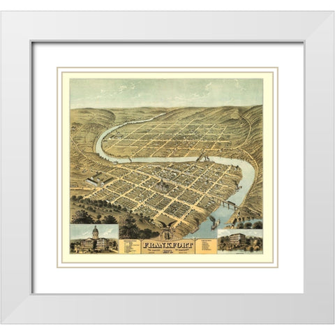 Frankfort Kentucky - Ruger 1871 White Modern Wood Framed Art Print with Double Matting by Ruger