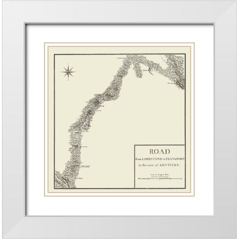 Limestone to Frankfort Kentucky Roads White Modern Wood Framed Art Print with Double Matting by Bertrand