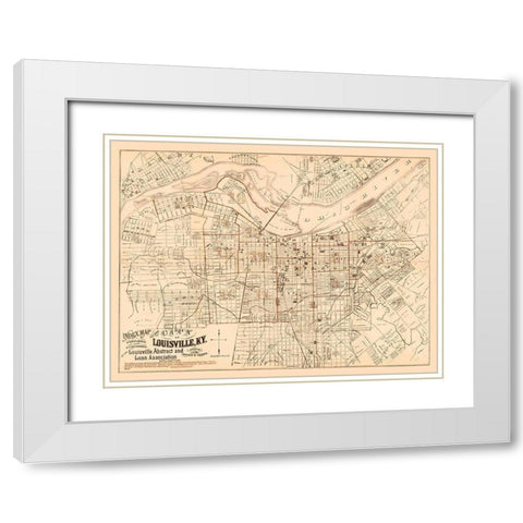Louisville Kentucky - Breckenridge 1879  White Modern Wood Framed Art Print with Double Matting by Brakenridge