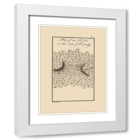Old Fort In Kentucky - Collot 1796 White Modern Wood Framed Art Print with Double Matting by Collot