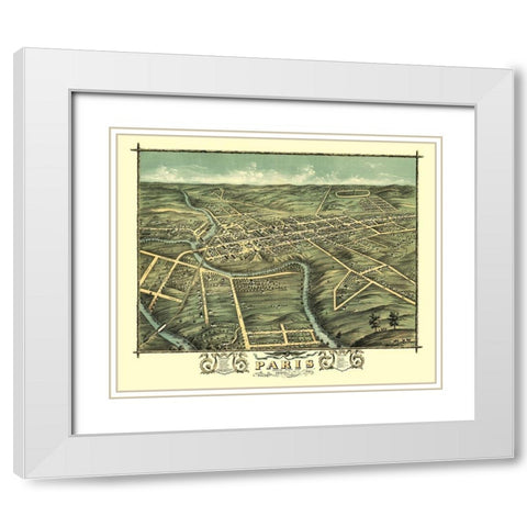 Paris Kentucky - Ruger 1870 White Modern Wood Framed Art Print with Double Matting by Ruger