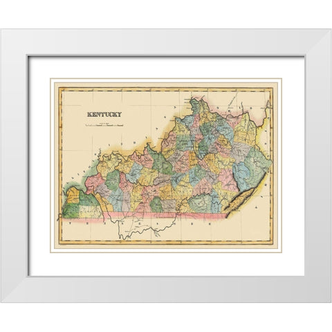 Kentucky - Lucas 1823 White Modern Wood Framed Art Print with Double Matting by Lucas