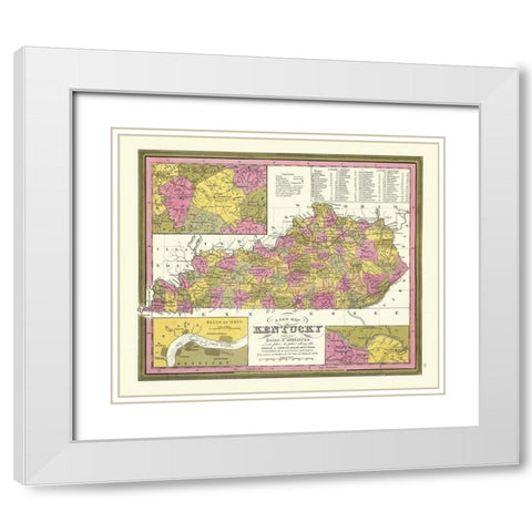 Kentucky - Mitchell 1846 White Modern Wood Framed Art Print with Double Matting by Mitchell