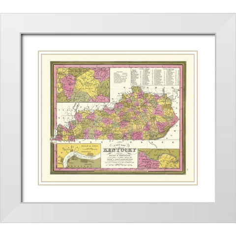 Kentucky - Mitchell 1846 White Modern Wood Framed Art Print with Double Matting by Mitchell
