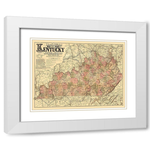 Kentucky - Lloyd 1862 White Modern Wood Framed Art Print with Double Matting by Lloyd