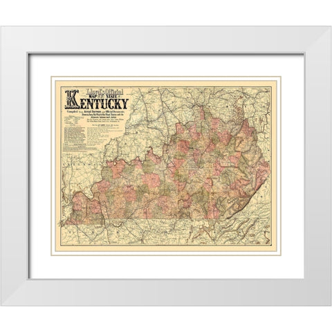 Kentucky - Lloyd 1862 White Modern Wood Framed Art Print with Double Matting by Lloyd