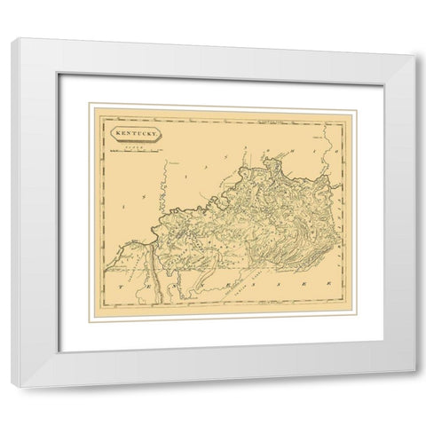 Kentucky - Conrad 1804 White Modern Wood Framed Art Print with Double Matting by Conrad